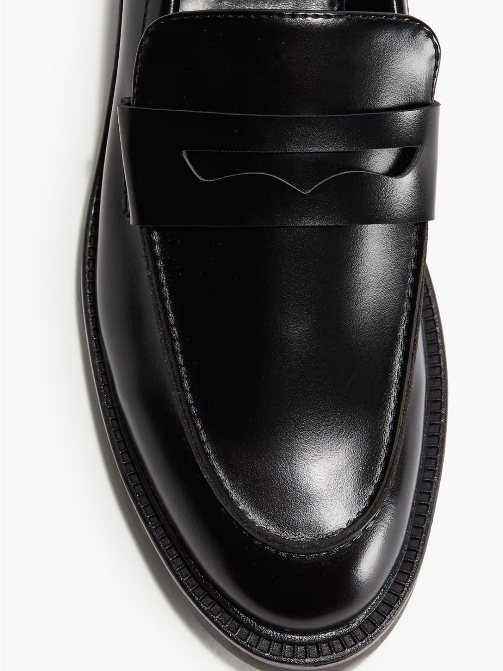 H&M Classic Black Leather Penny Loafers - Women - Picture 3 of 6